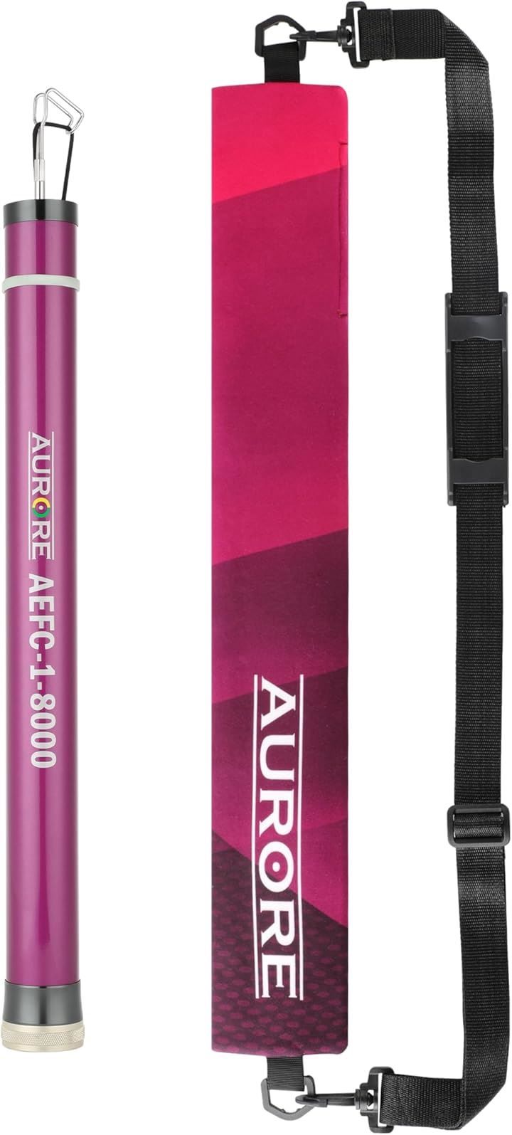 AURORE ケーブル索引具 通線工具 伸縮 配線竿 引っ掛け棒 電工竿 カーボンとガラス繊維採用 手元竿GFRP製 点検口 天井裏 OAフロア 狭い空間の配線に最適 先端蓄光タイプ 軽量 オーロレ興業 京都 紫 伸長 8m