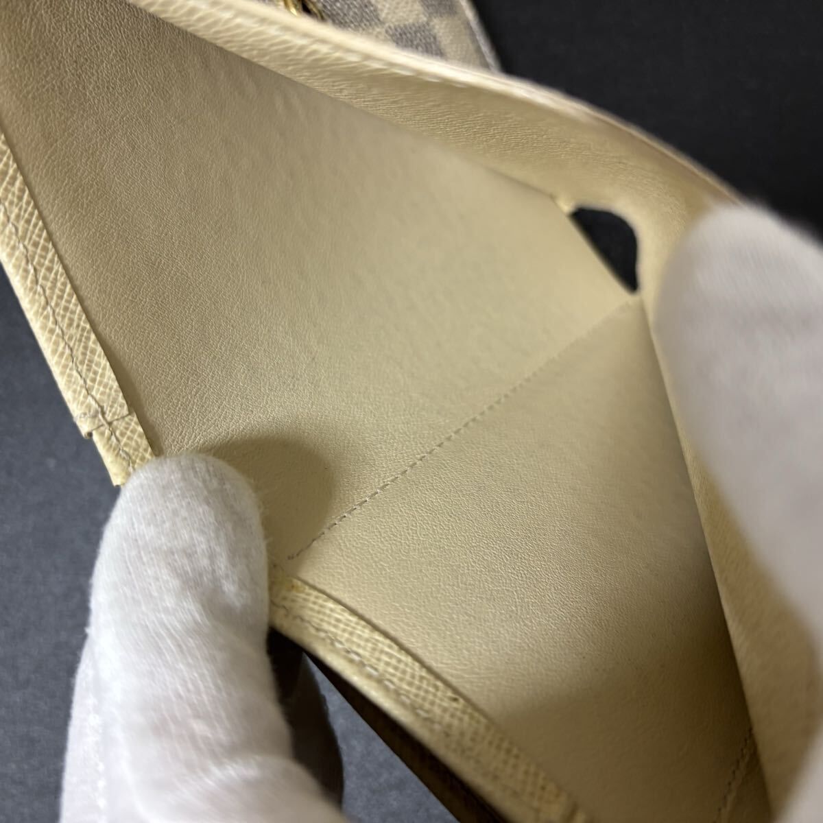 q68 ポルトフォイユ ヴィエノワ ダミエ アズール 二つ折り財布 がま口