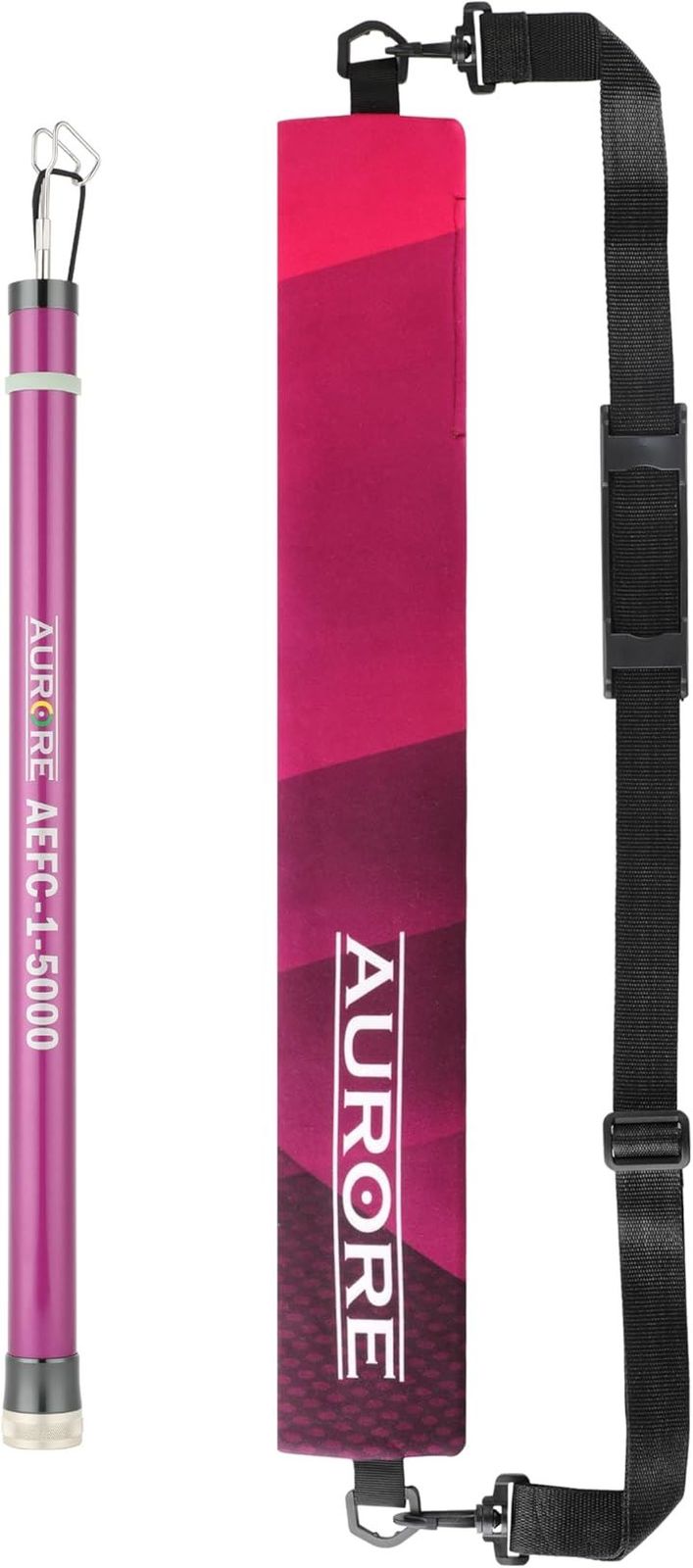 AURORE ケーブル索引具 通線工具 伸縮 配線竿 引っ掛け棒 電工竿 カーボンとガラス繊維採用 手元竿GFRP製 点検口 天井裏 OAフロア 狭い空間の配線に最適 先端蓄光タイプ 軽量 オーロレ興業 京都 紫 伸長 5m