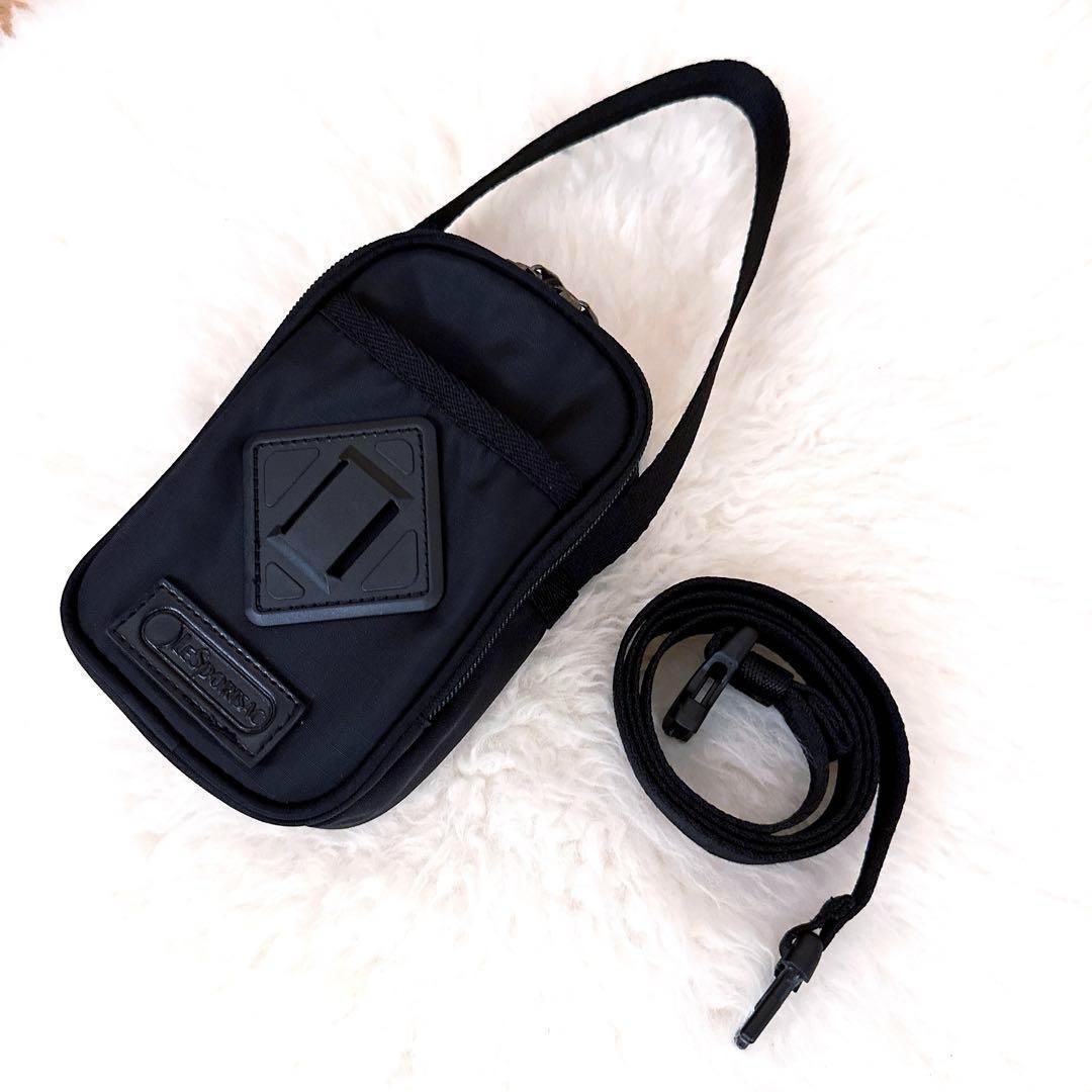 レスポートサック 2way クロスボディ ミニ ショルダーバッグ 黒ブラック オールブラック ポーチ ショルダーポーチ