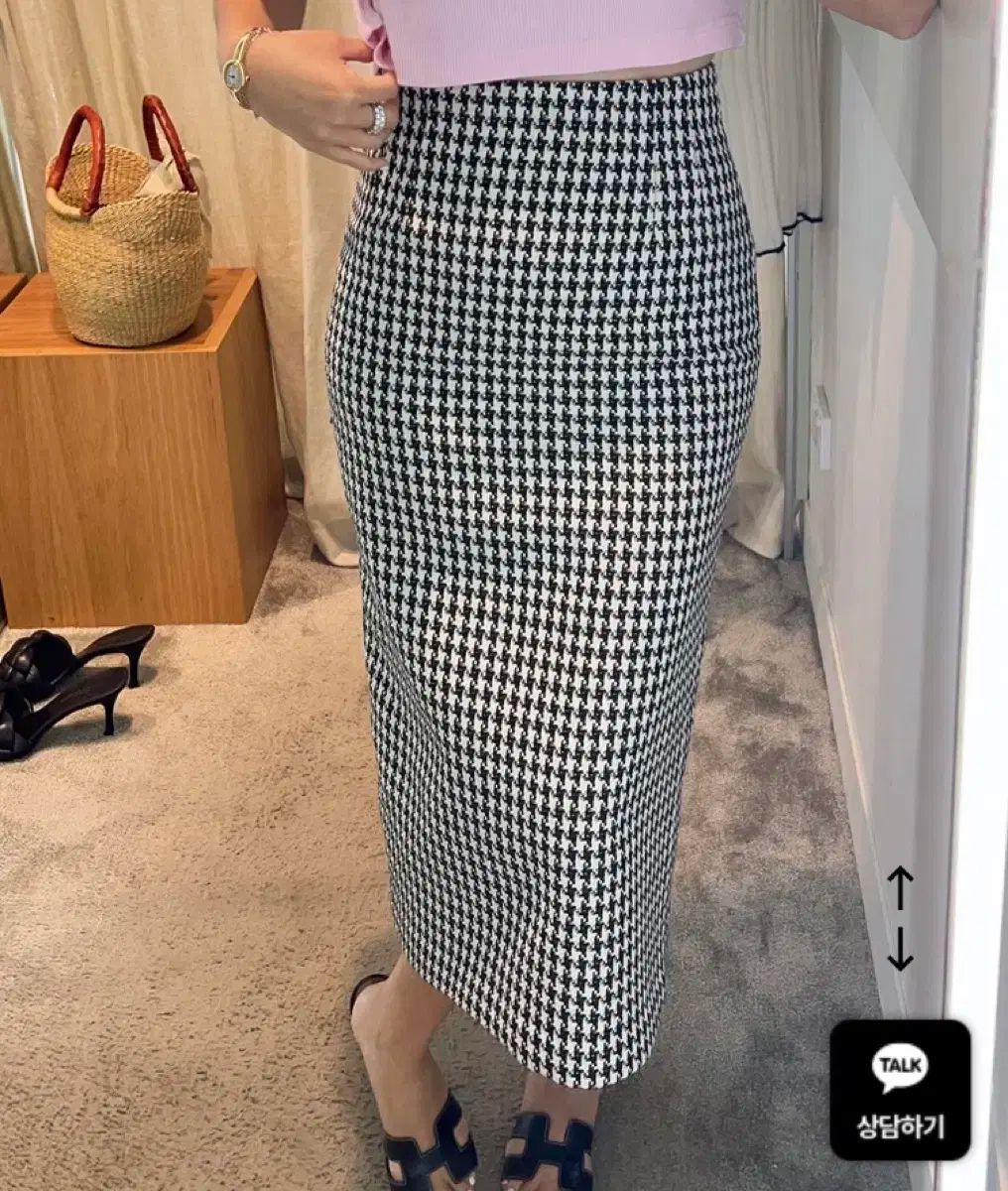 SSUMJ ハウンドトゥース スカート m