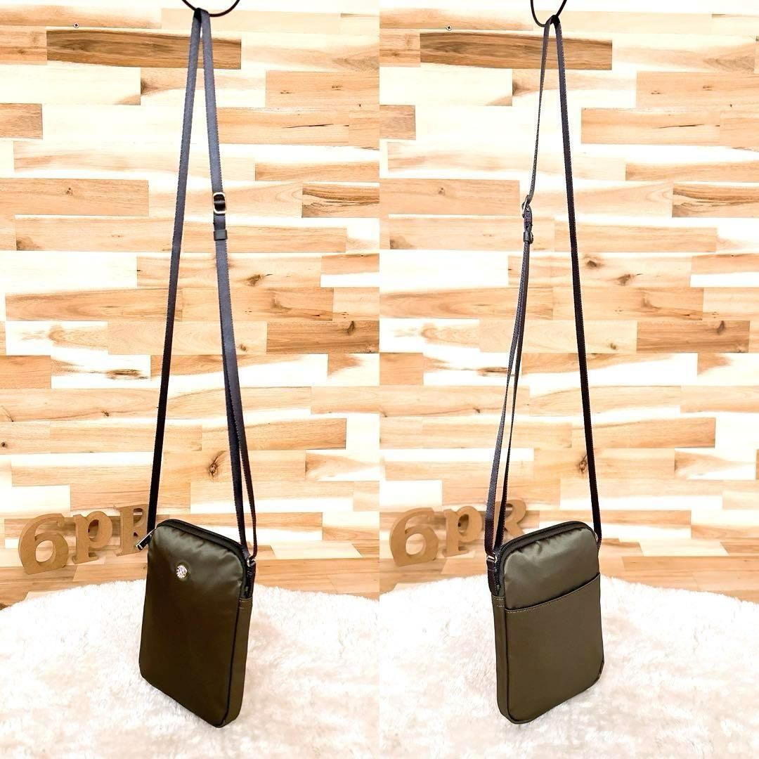 ラシット スマホショルダー ミニ ショルダーバッグ クラウズナイロン カーキ 無地 シンプル 上品 ミニマル ショルダーポーチ