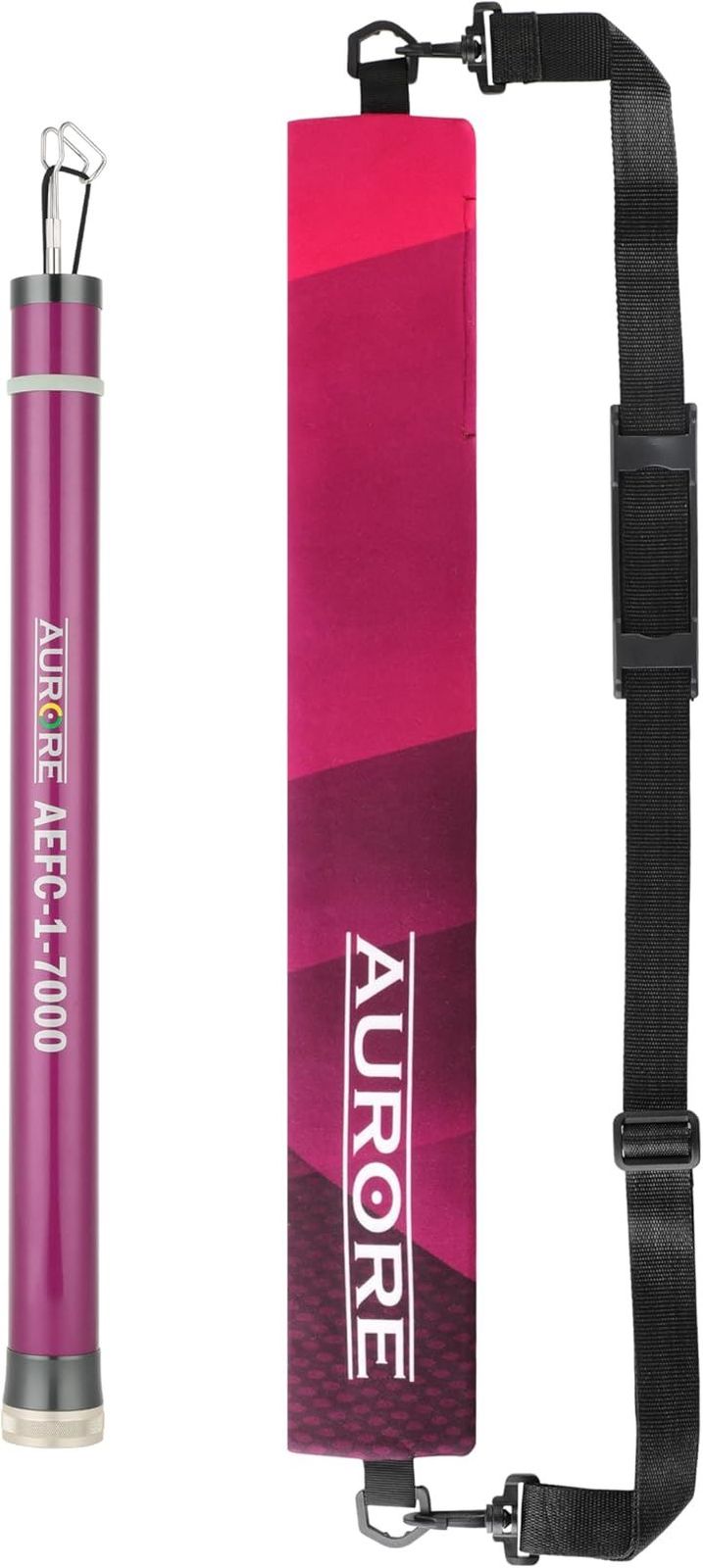 AURORE ケーブル索引具 通線工具 伸縮 配線竿 引っ掛け棒 電工竿 カーボンとガラス繊維採用 手元竿GFRP製 点検口 天井裏 OAフロア 狭い空間の配線に最適 先端蓄光タイプ 軽量 オーロレ興業 京都 紫 伸長 7m