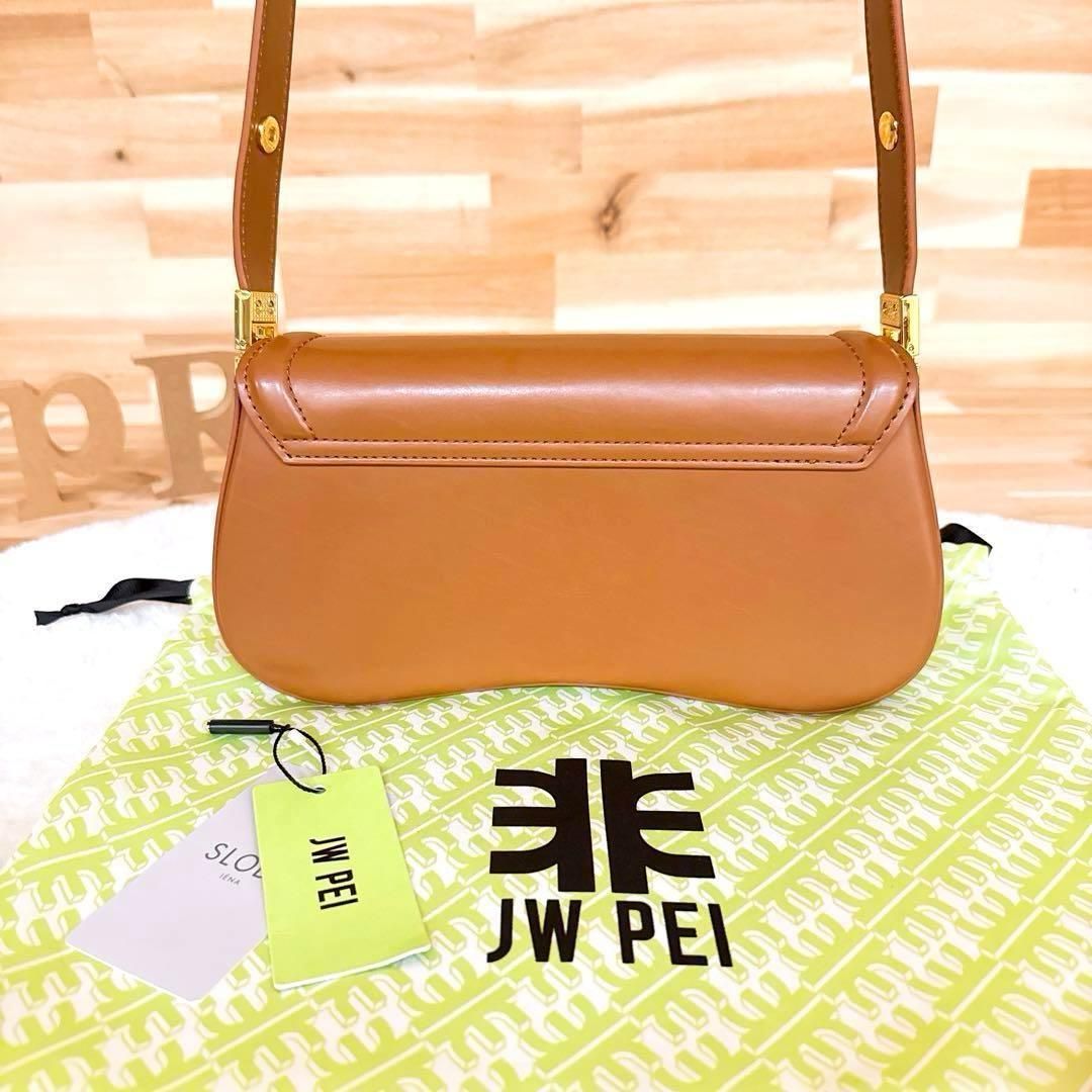 ジェイダブリューペイ】レザー ショルダーバッグ 2way ハンドバッグ 茶 
