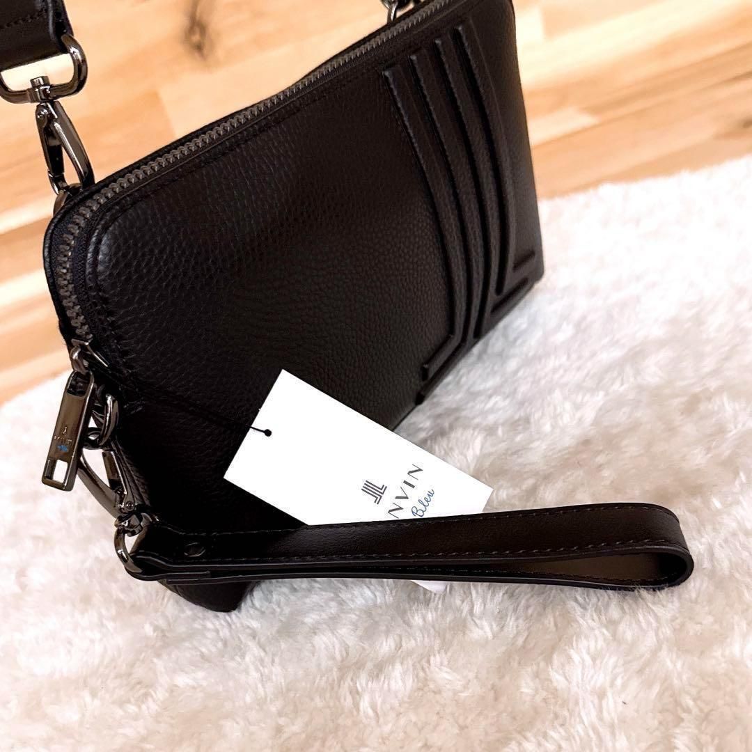 未使用【ランバン】レザー 2wayショルダーバッグ クラッチバッグ 未使用【ランバン】レザー 2wayショルダーバッグ クラッチバッグ