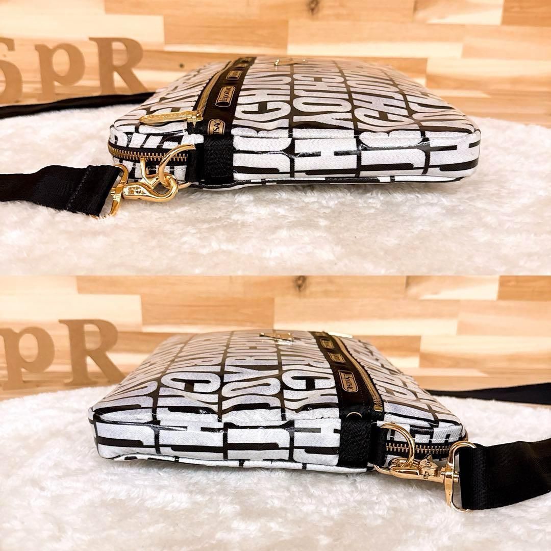 ショルダーバッグ白×黒ブラック A