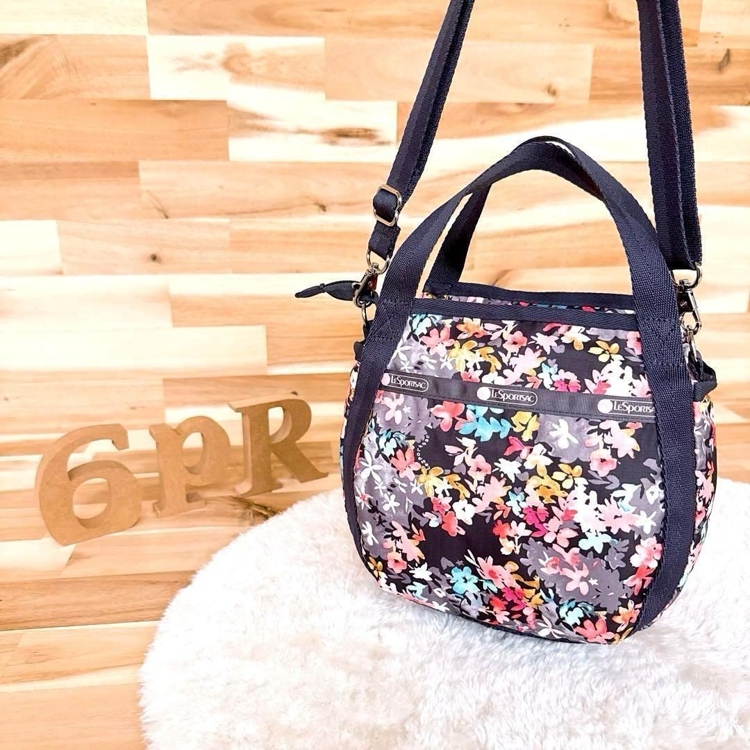 レスポートサック リトル フラワー 2wayショルダーバッグ 花柄 グレー 斜めがけ クロスボディ 軽量ナイロン 花フラワー