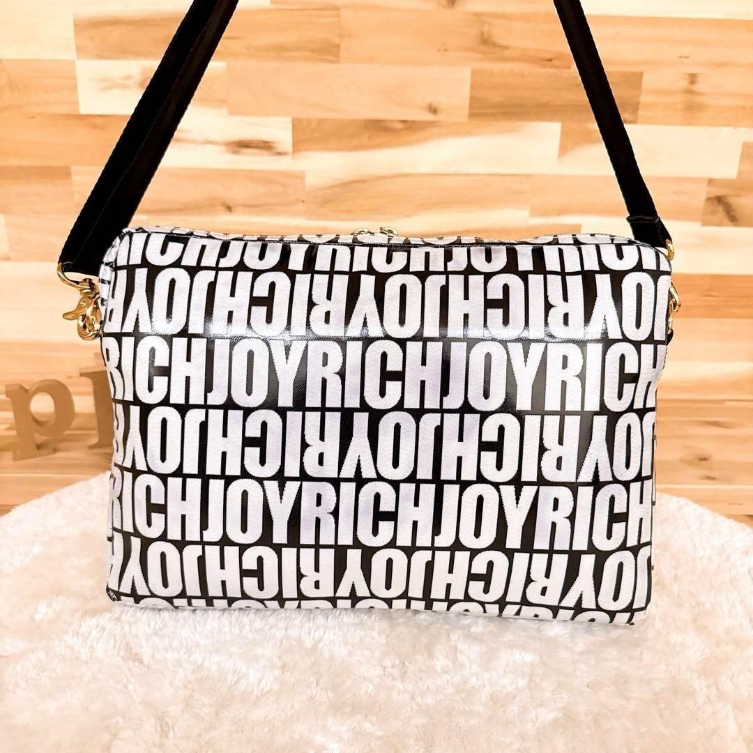 スクエア ショルダーバッグ白×黒ブラック