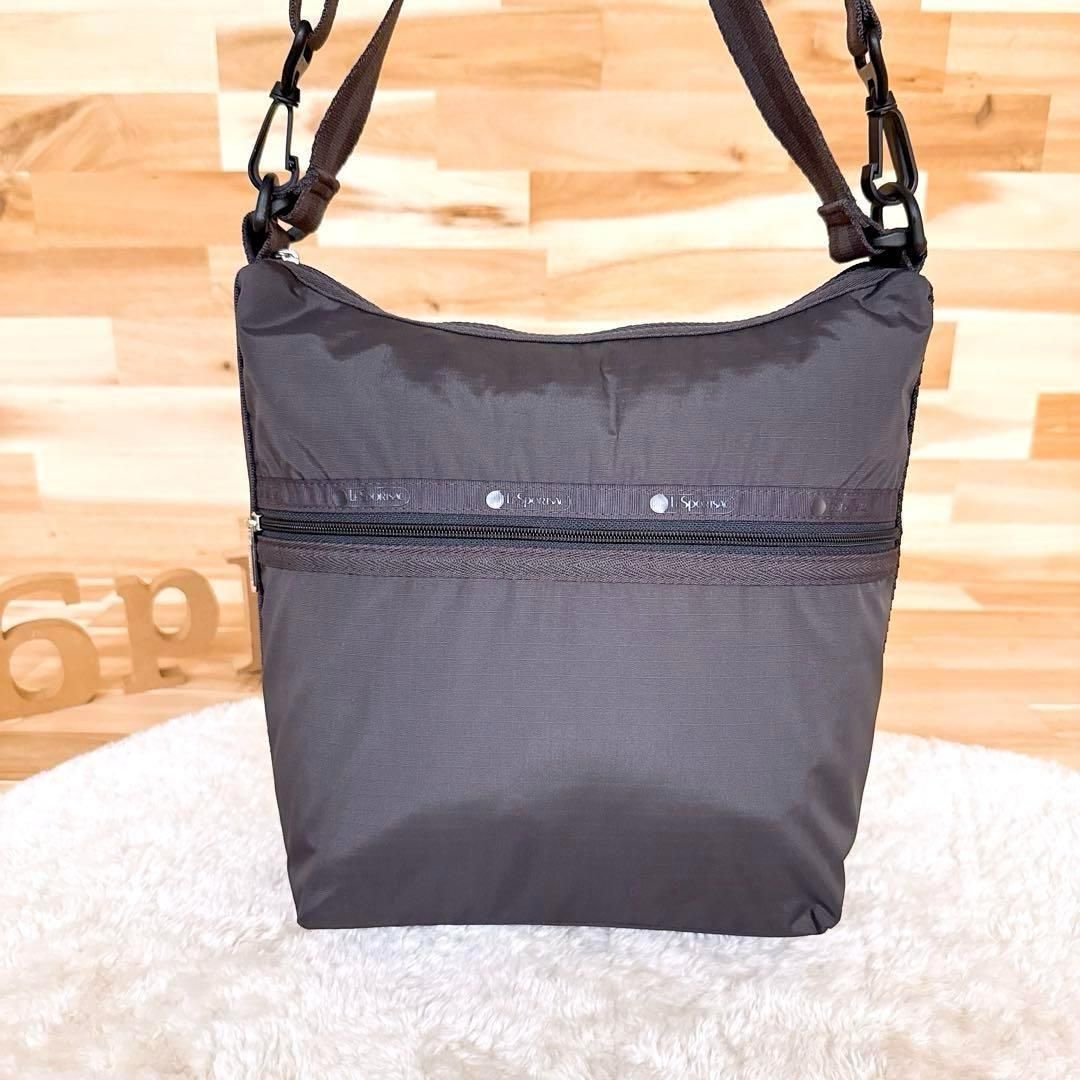 品 レスポートサック 2wayショルダーバッグ 無地 ソリッド グレー×青ブルー 斜めがけ クロスボディ 軽量ナイロン