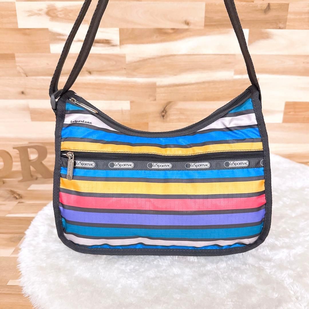 レスポートサック カラフル ストライプ ボーダー ショルダーバッグ 斜めがけ 斜めがけ クロスボディ 軽量ナイロン