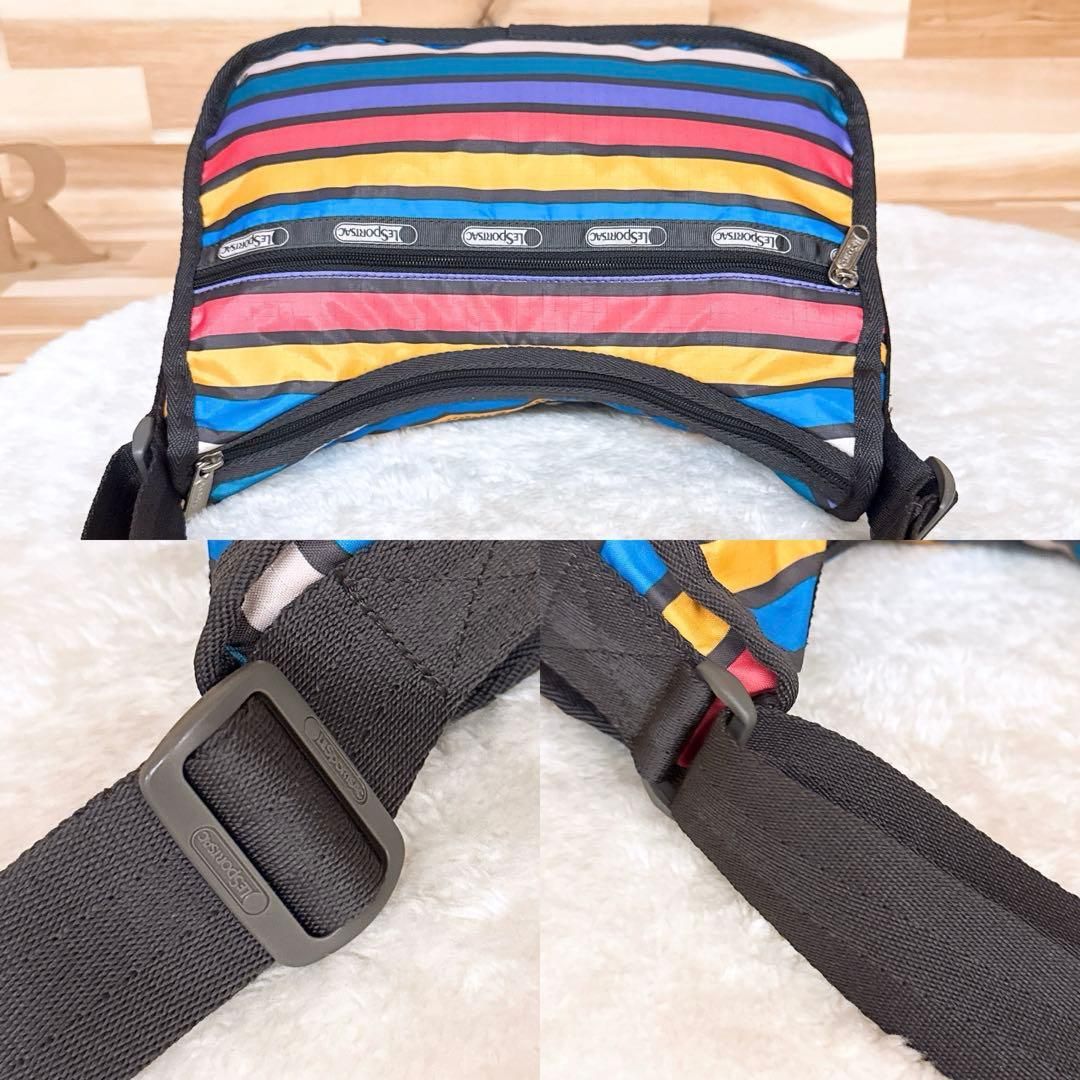  レスポートサック カラフル ストライプ ボーダー ショルダーバッグ 斜めがけ クロスボディ 軽量ナイロン ショルダーバッグ ショルダーバッグ