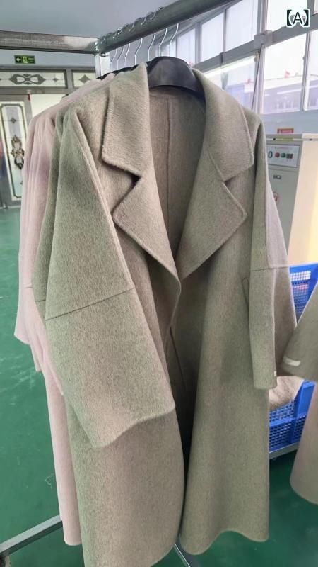 コート レディース ウール ロング丈 厚手 あったか ラップコート ガウンコート 秋冬 無地 襟付き ゆったり ベージュ グレー ピンク 黒 S M