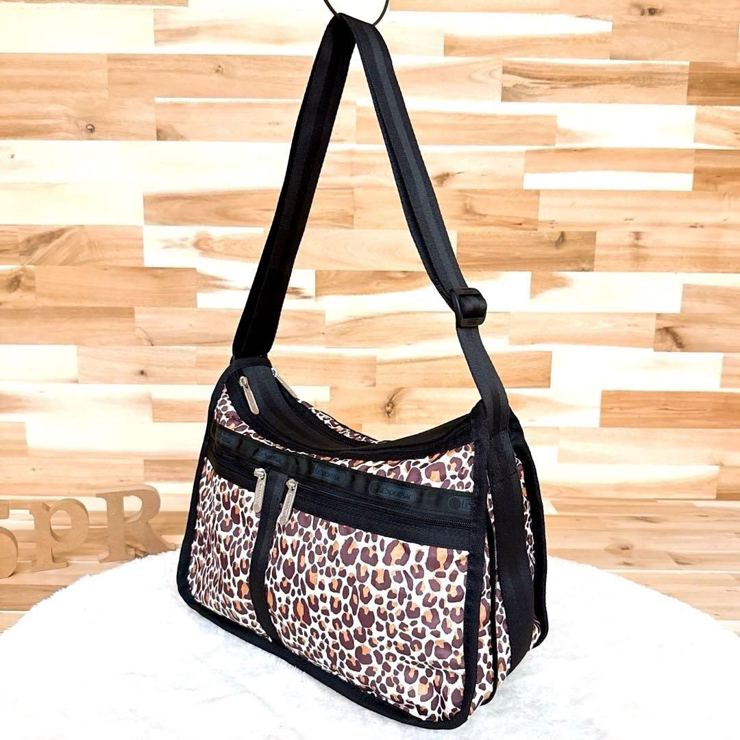  レスポートサック 豹 レオパード アニマル柄ショルダーバッグ 総柄 茶ブラウン A 斜めがけ クロスボディ ショルダーバッグ ショルダーバッグ