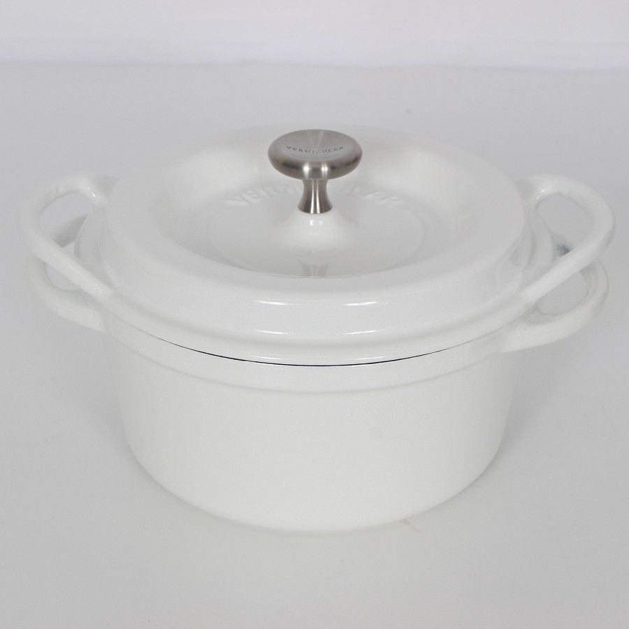 バーミキュラ オーブンポットラウンド 14cm PWH14R KONAYUKI パールホワイト 無水 ホーロー 両手鍋 粉雪 本体