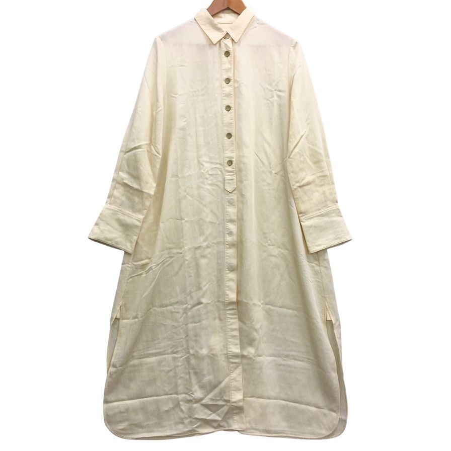 エブール シャツワンピース マキシ丈 シルク イエロー AFB 35