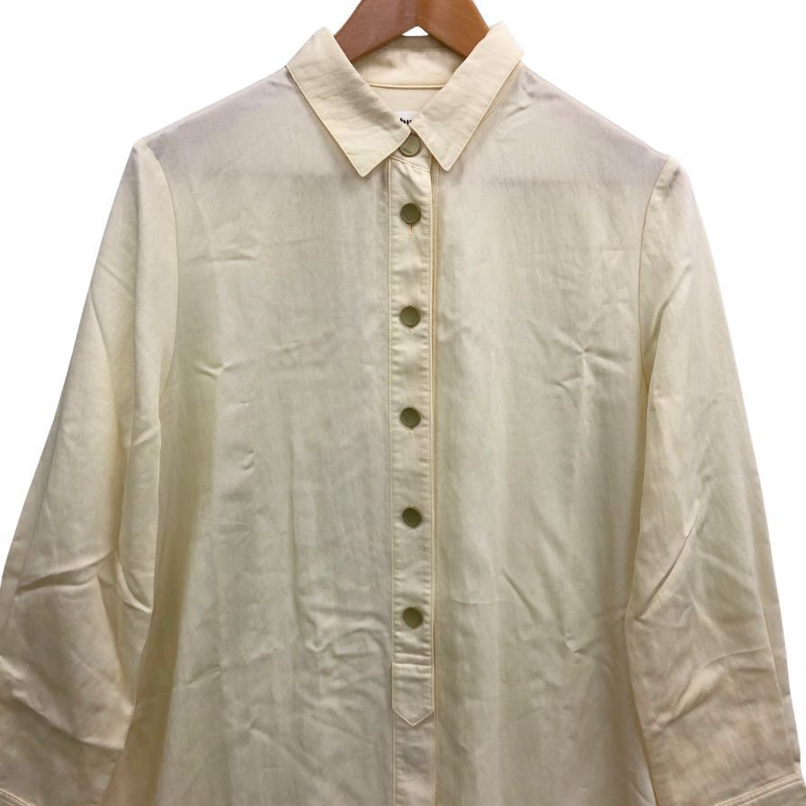 エブール シャツワンピース マキシ丈 シルク イエロー AFB 35