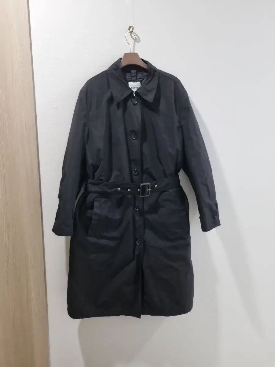 ASPESI ブラック ベルト付き コート 22ss