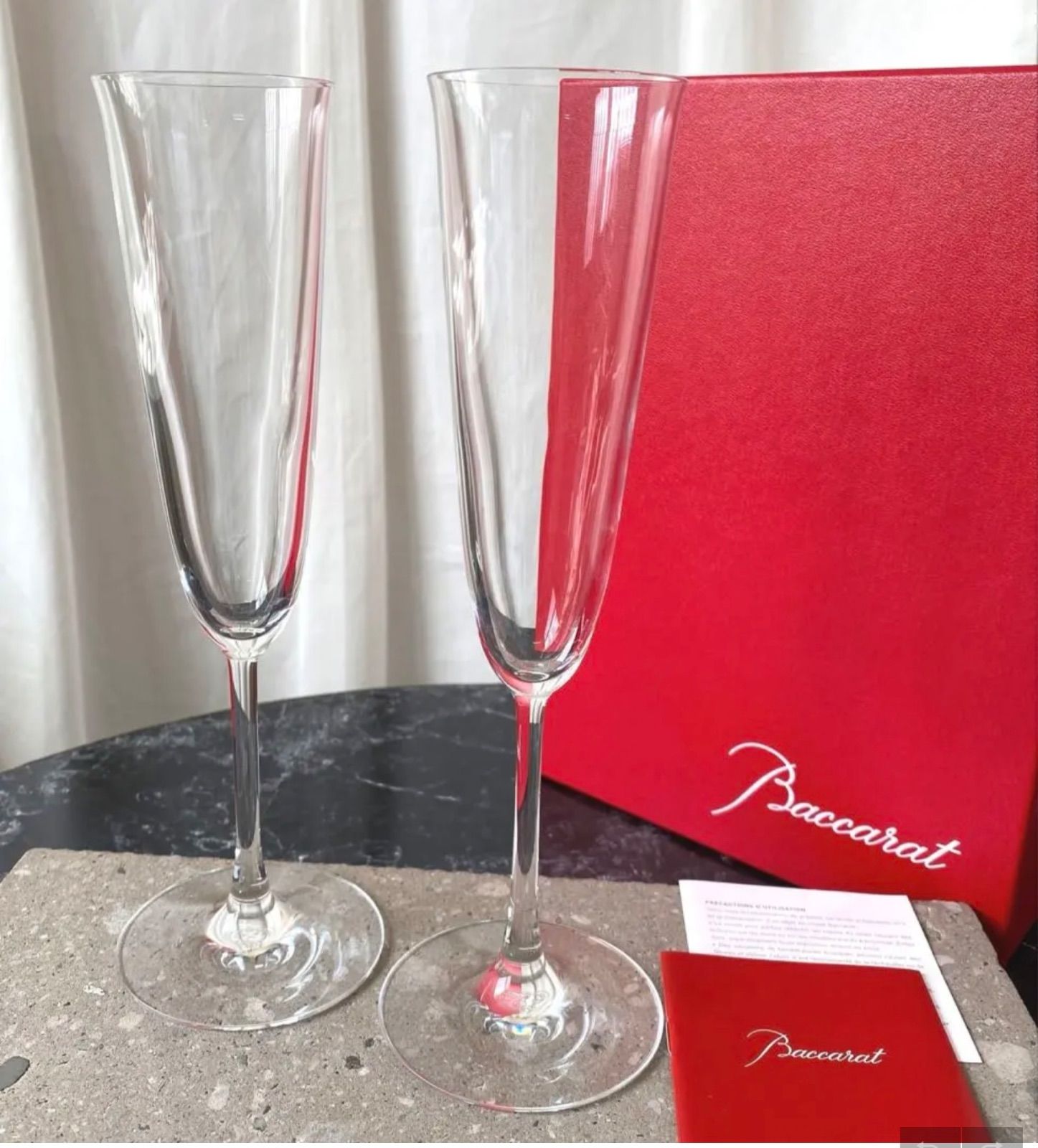 バカラ フィラオ シャンパンフルート グラス ペア 2客 き