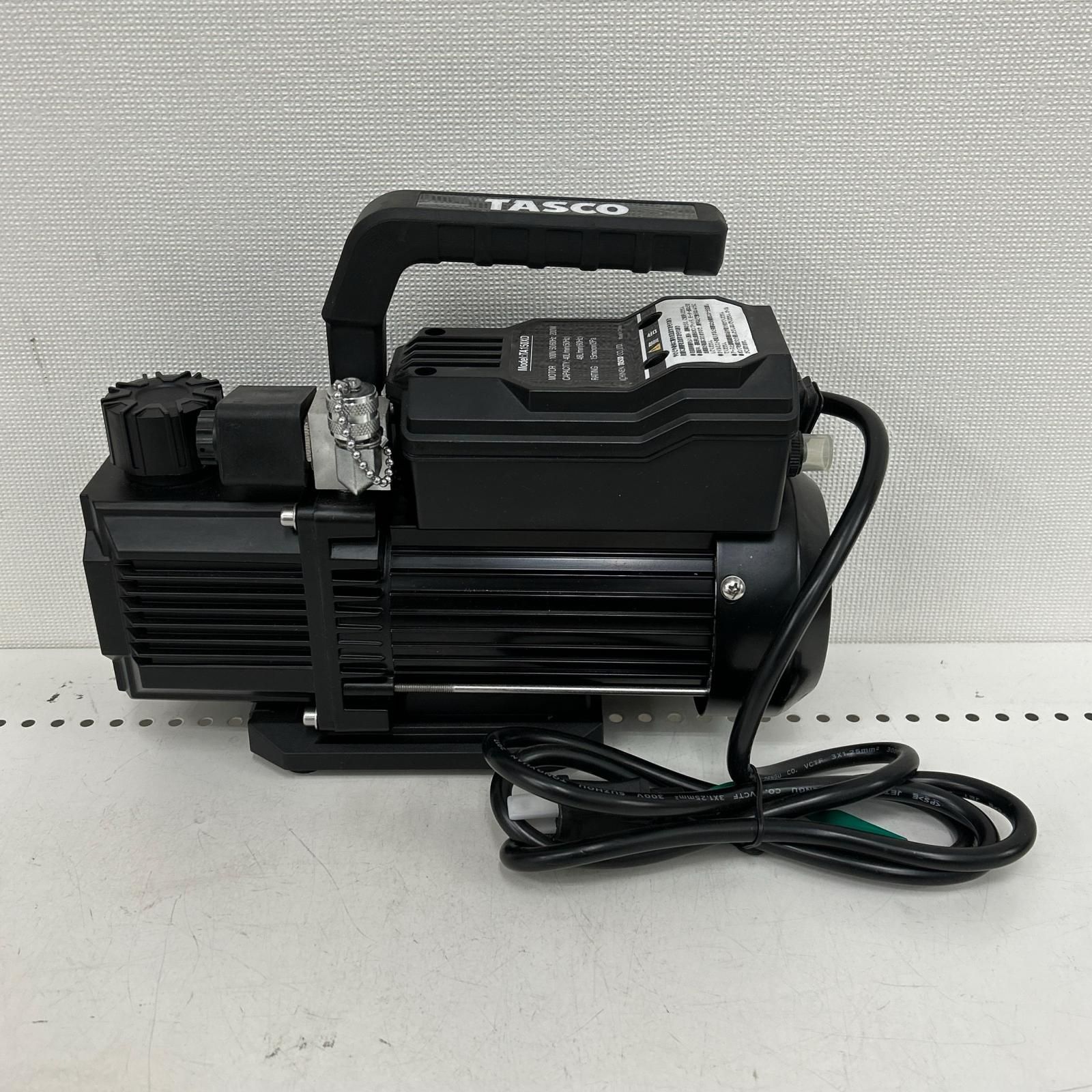 イチネンTASCO オイル逆流防止弁付 ツーステージ真空ポンプ TA150XD ブラック