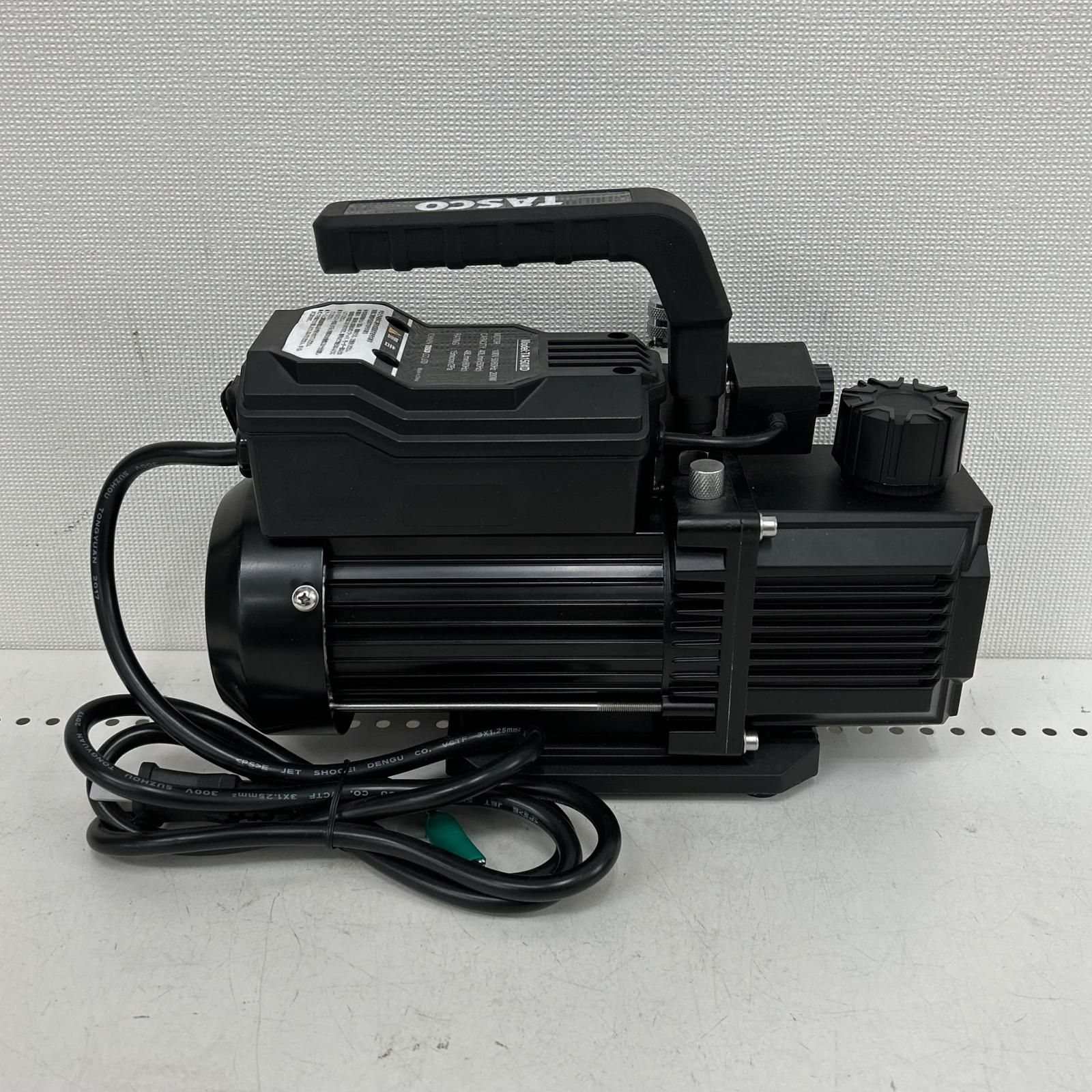 イチネンTASCO オイル逆流防止弁付 ツーステージ真空ポンプ TA150XD ブラック