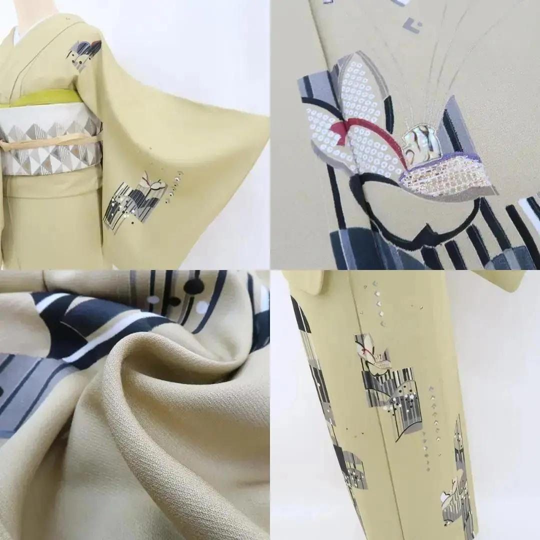 百華❀N-412◇美品 螺鈿 手縫い仕立て 正絹 訪問着 着物 単品 - メルカリ