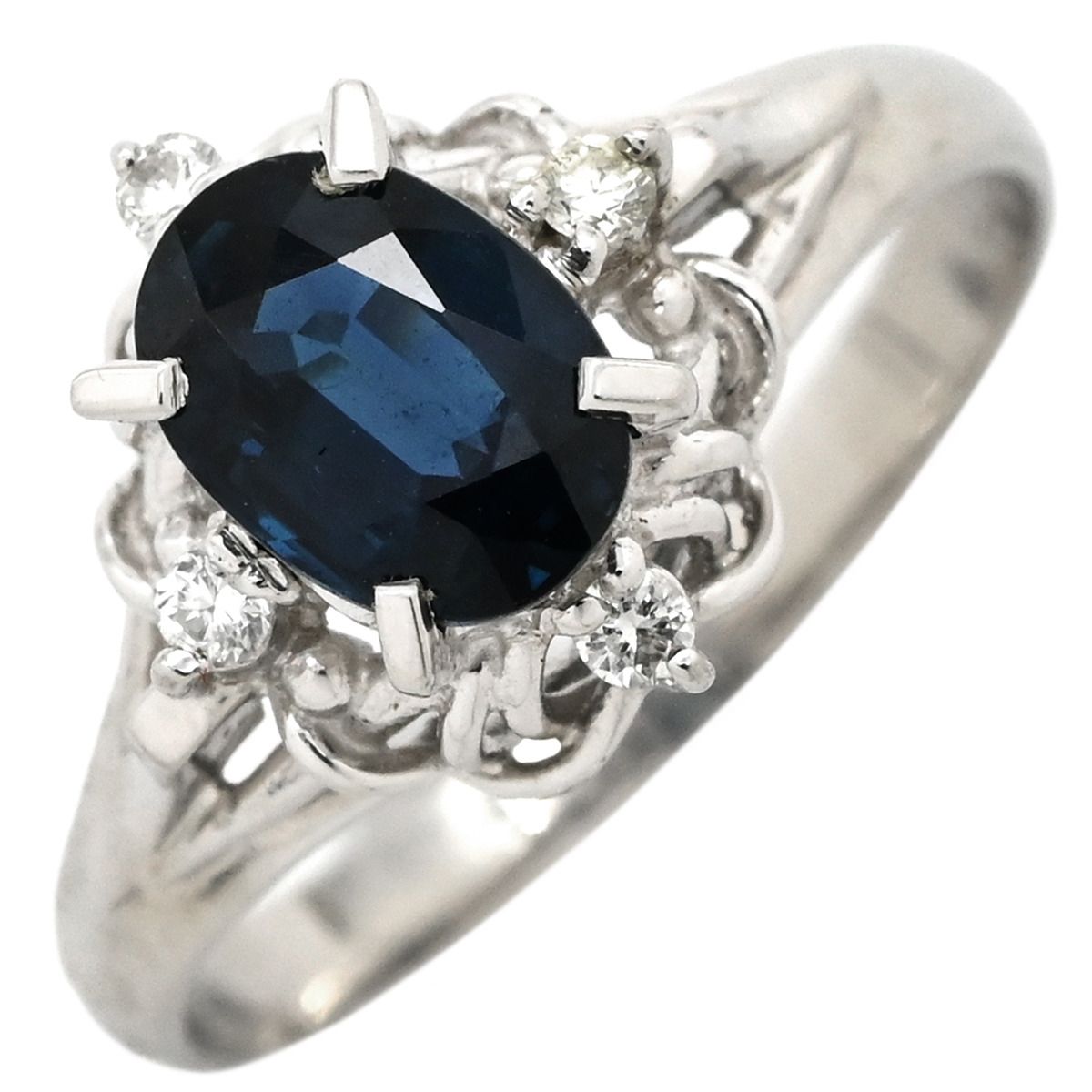 サファイア 指輪(リング) Pt850 ブルーサファイア2.51ct/ダイヤ0.06ct