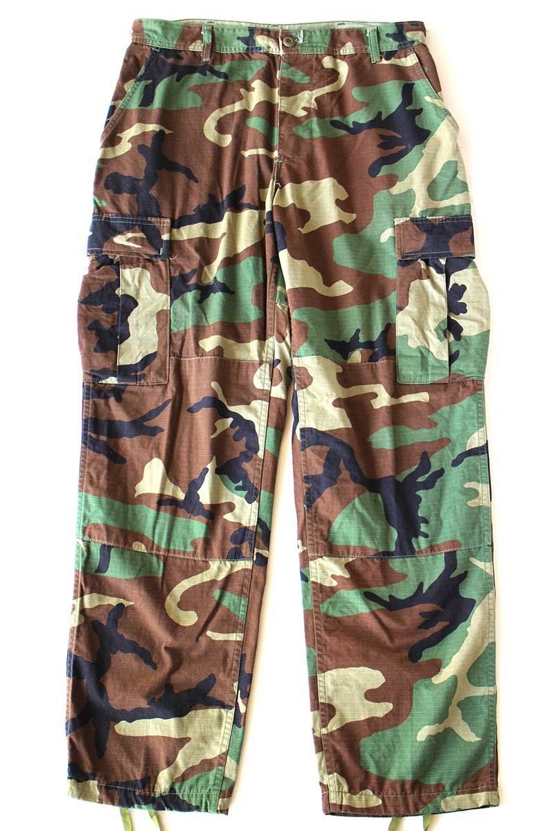 米軍実物 90s BDU カーゴパンツ トラウザー ウッドランドカモ L-L 00s 米軍 U.S.ARMY パッチ付き ウッドランドカモ BDU カーゴパンツ M-R