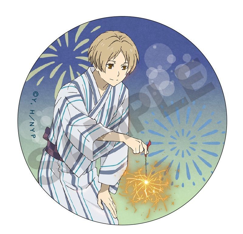 夏目貴志 夏目友人帳 トレーディング缶バッジ 花火 グッズ 缶バッジ 缶