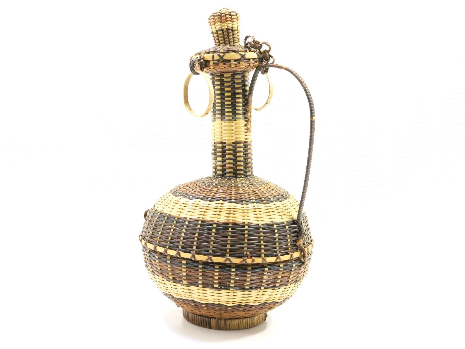 かごバッグ 壷型 オブジェ 竹細工