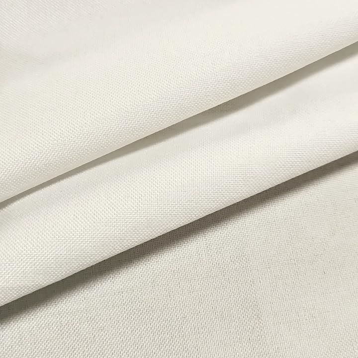 moonfarm フェイクリネン ポリエステル 生地 幅150cm 手芸 布 無地 ハンドメイド (ホワイト，  3m)