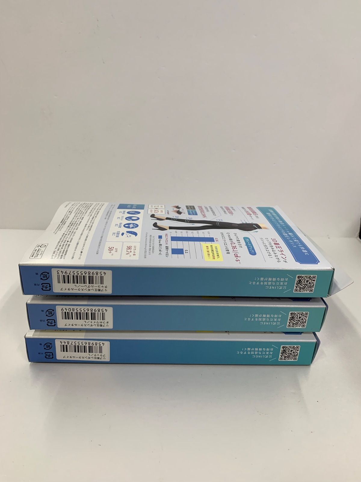  E 570 BELLE SERIES ベルシリーズ リブ着圧レギンス クールタイプ Lサイズ ブラック オフホワイト チャコールグレー 計3点セット スパッツ レギンス レッグウェア