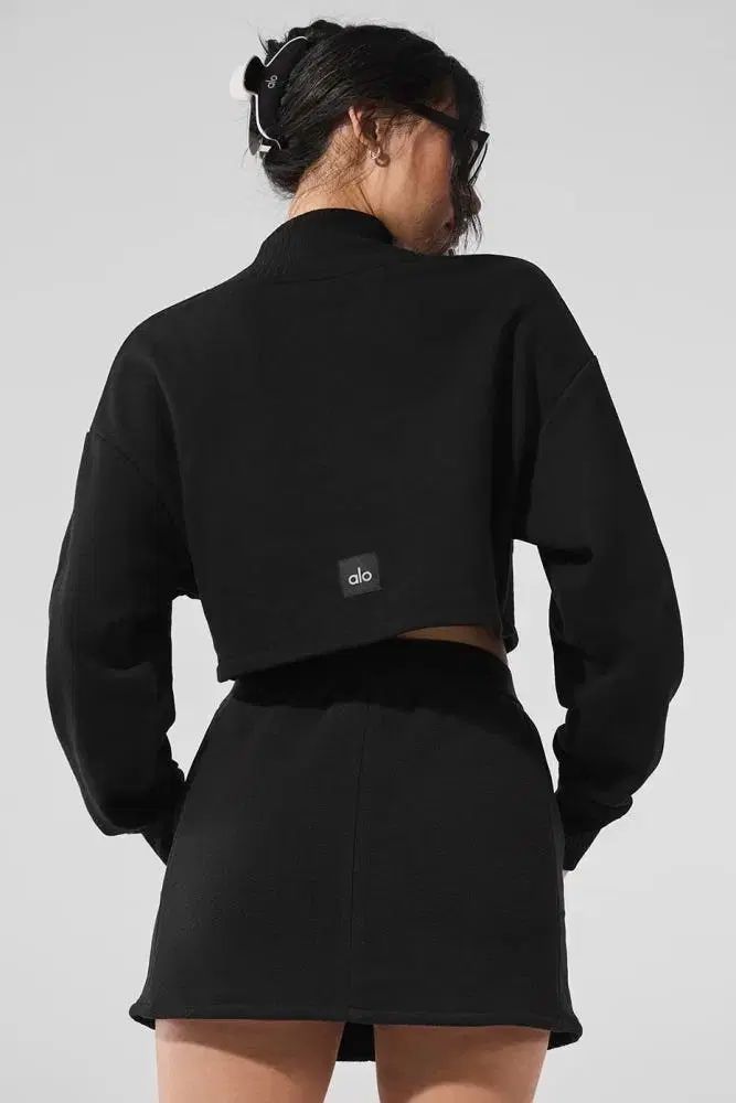 ALO アロヨガ クロップド セレニティ COVER カバーアップ ブラック M サイズ