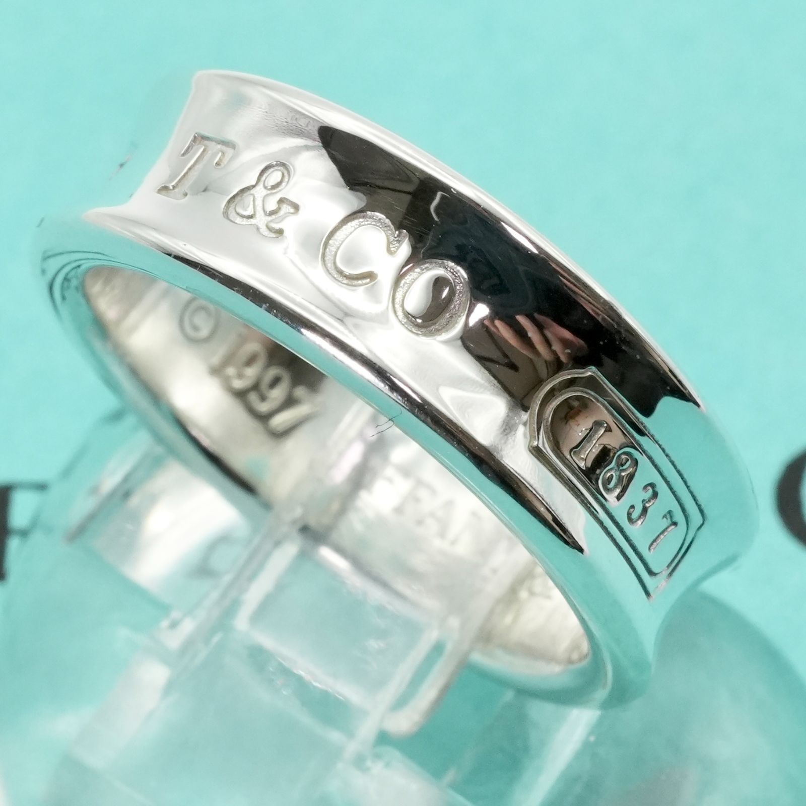 極美品17.5号 ティファニー 1837ナロー ミディアム リング25-1852