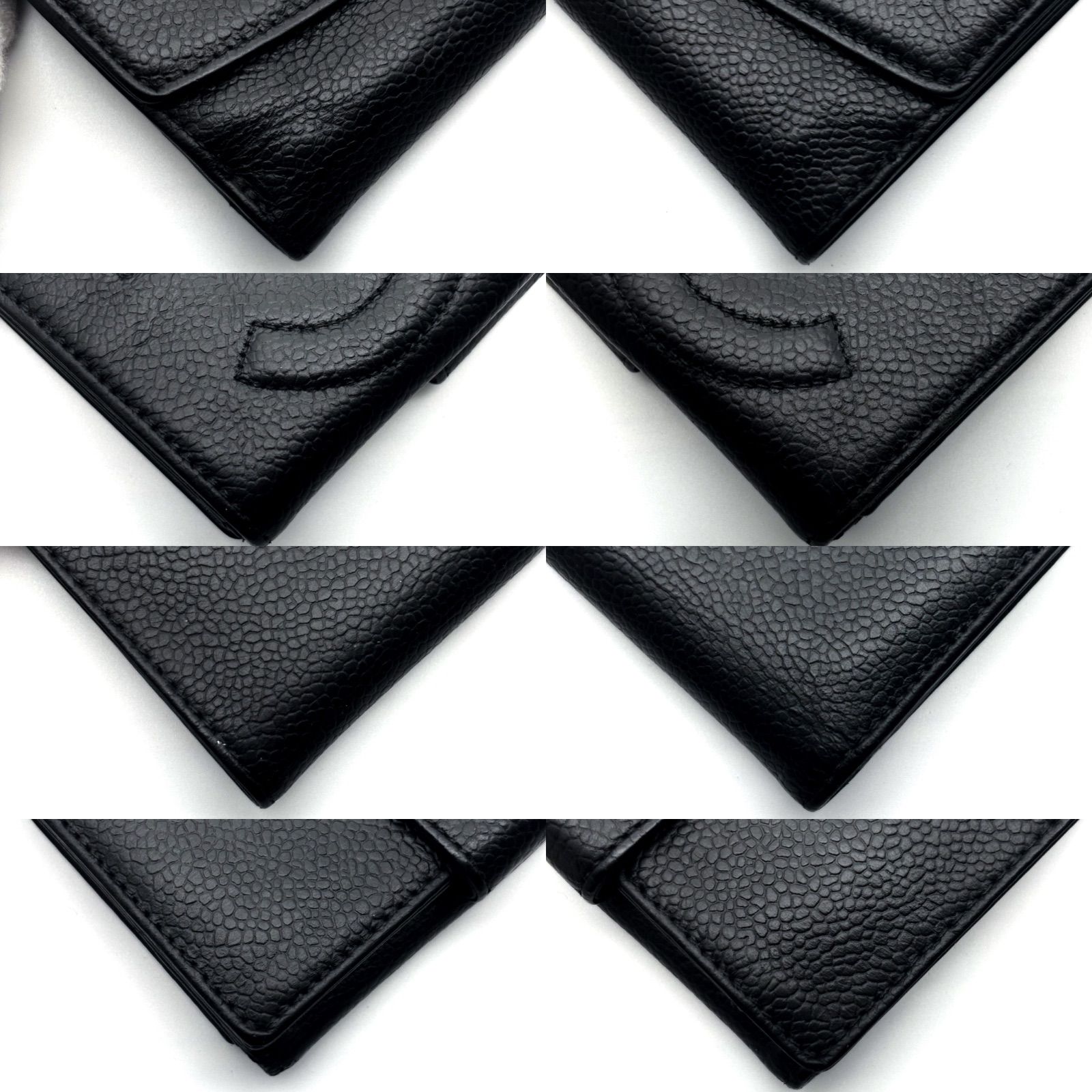 極美品✨】シャネル 財布 ココステッチ キャビアスキン Wホック 二つ折