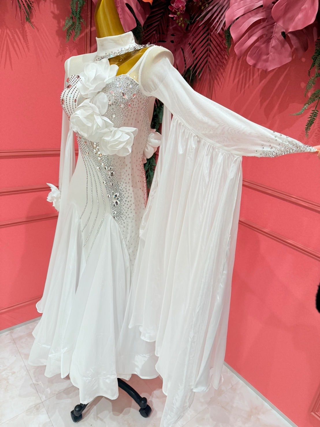 社交ダンス gentil ジャンティ modern スタンダード 白 ホワイト