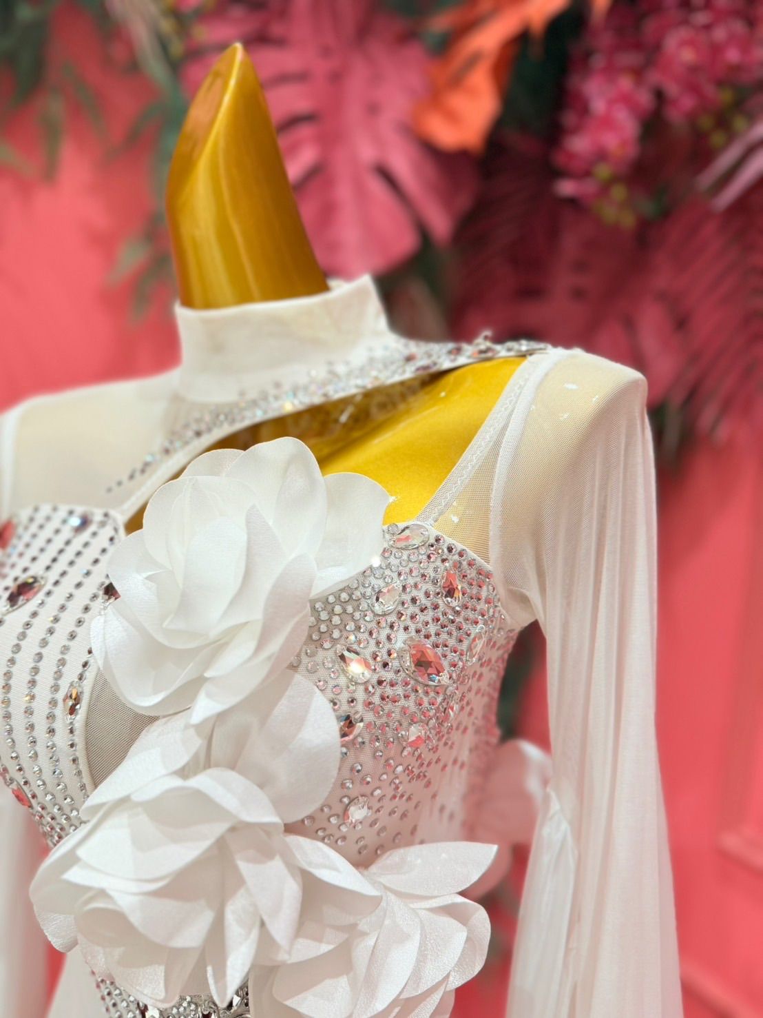 社交ダンス gentil ジャンティ modern スタンダード 白 ホワイト