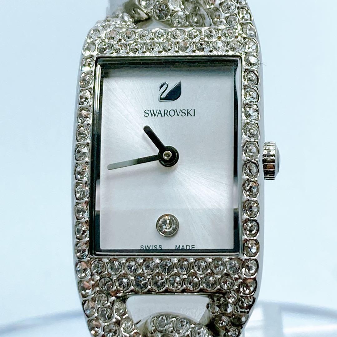 565 スワロフスキー カクテルウォッチ シルバー 腕時計
