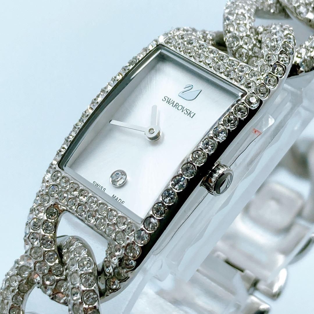 565 スワロフスキー カクテルウォッチ シルバー 現行 腕時計
