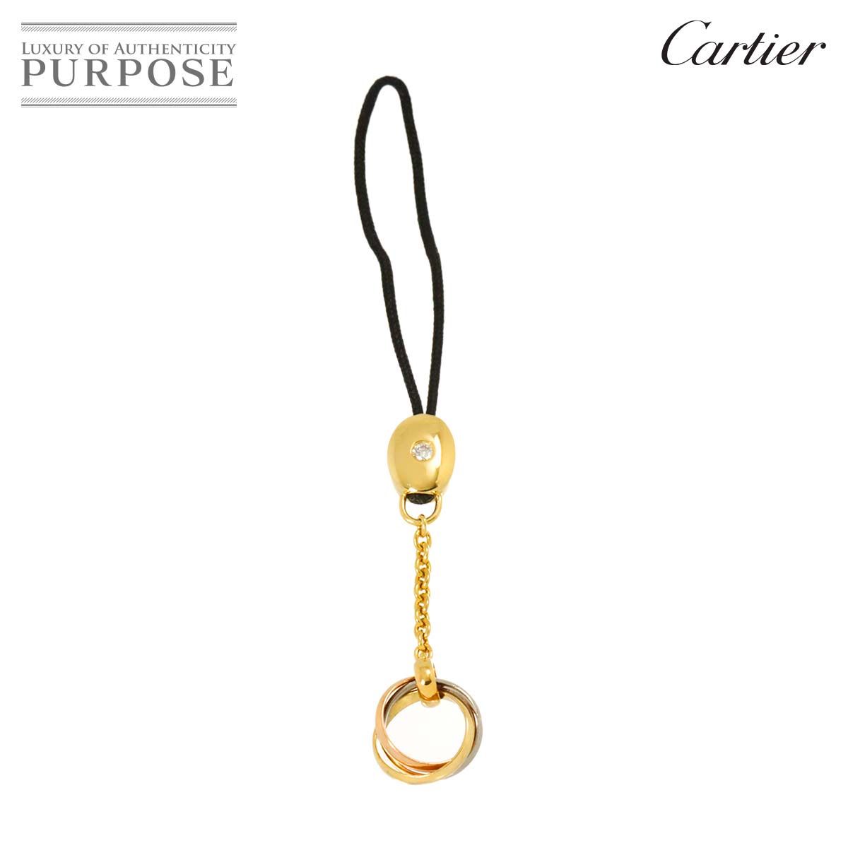 カルティエ Cartier トリニティ ダイヤ チャーム K18 YG WG PG スリーゴールド 750 リング ストラップ Trinity Pendant Top 90294924