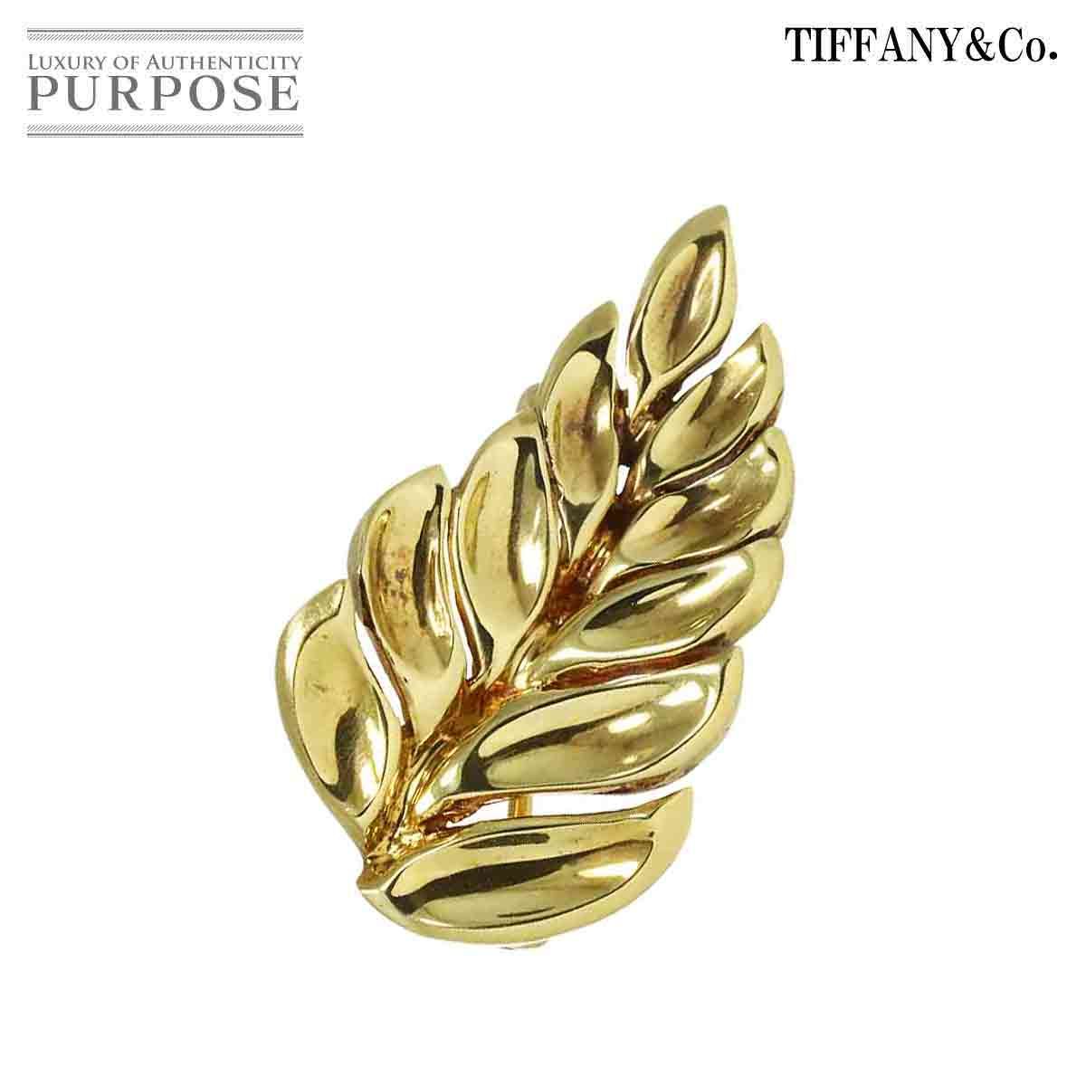 ティファニー TIFFANY-Co. リーフ ブローチ K18 YG イエローゴールド 750 Brooch 90296619