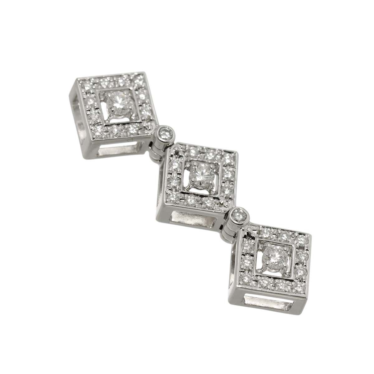 タサキ TASAKI ダイヤ 0.50 ct ペンダント トップ K 18 WG ホワイトゴールド 750 2 WAY 田崎真珠 Pendant Top