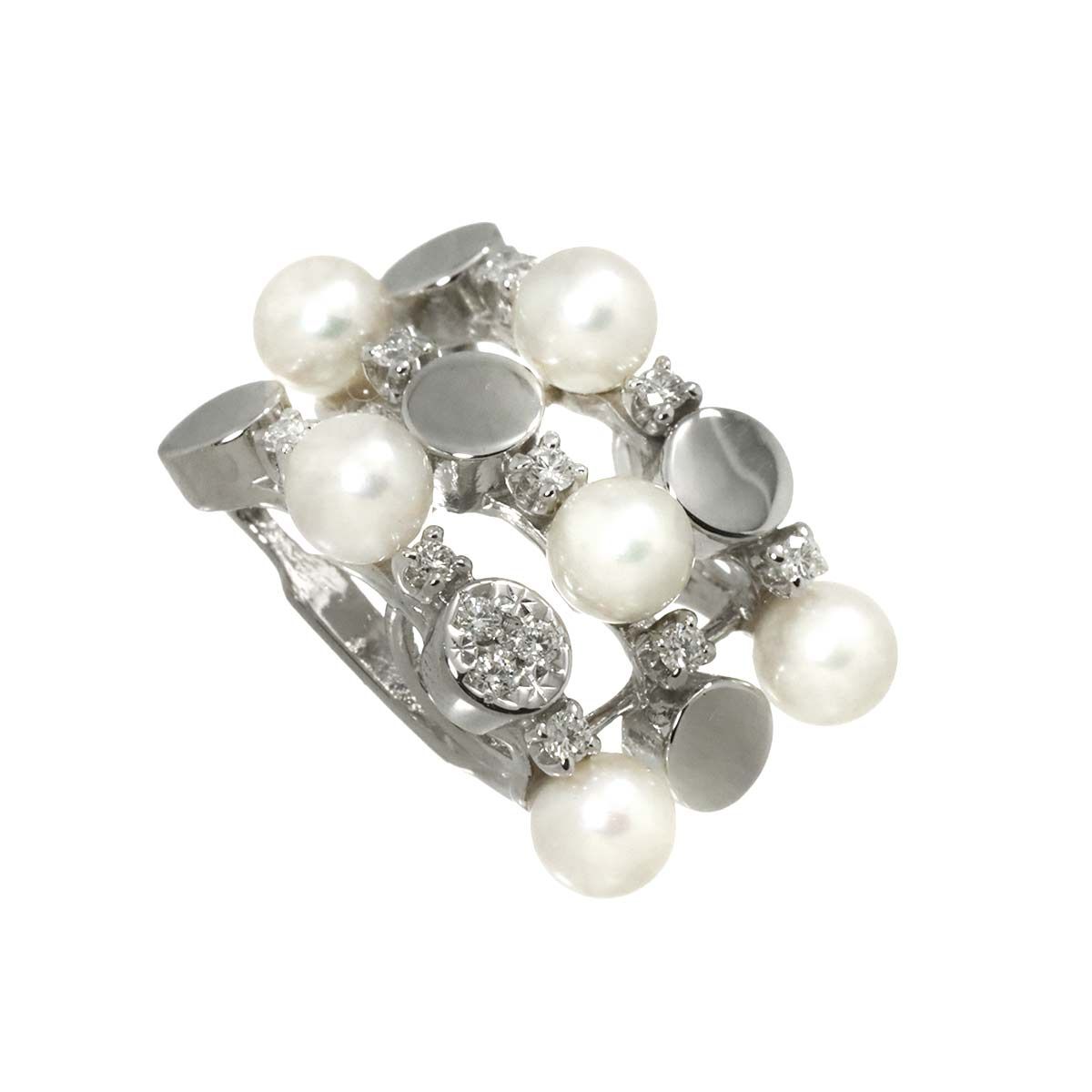 タサキ TASAKI アコヤ真珠 4.1 mm ダイヤ 0.11 ct ペンダント トップ K 18 WG ホワイトゴールド 750 田崎真珠 Pendant Top