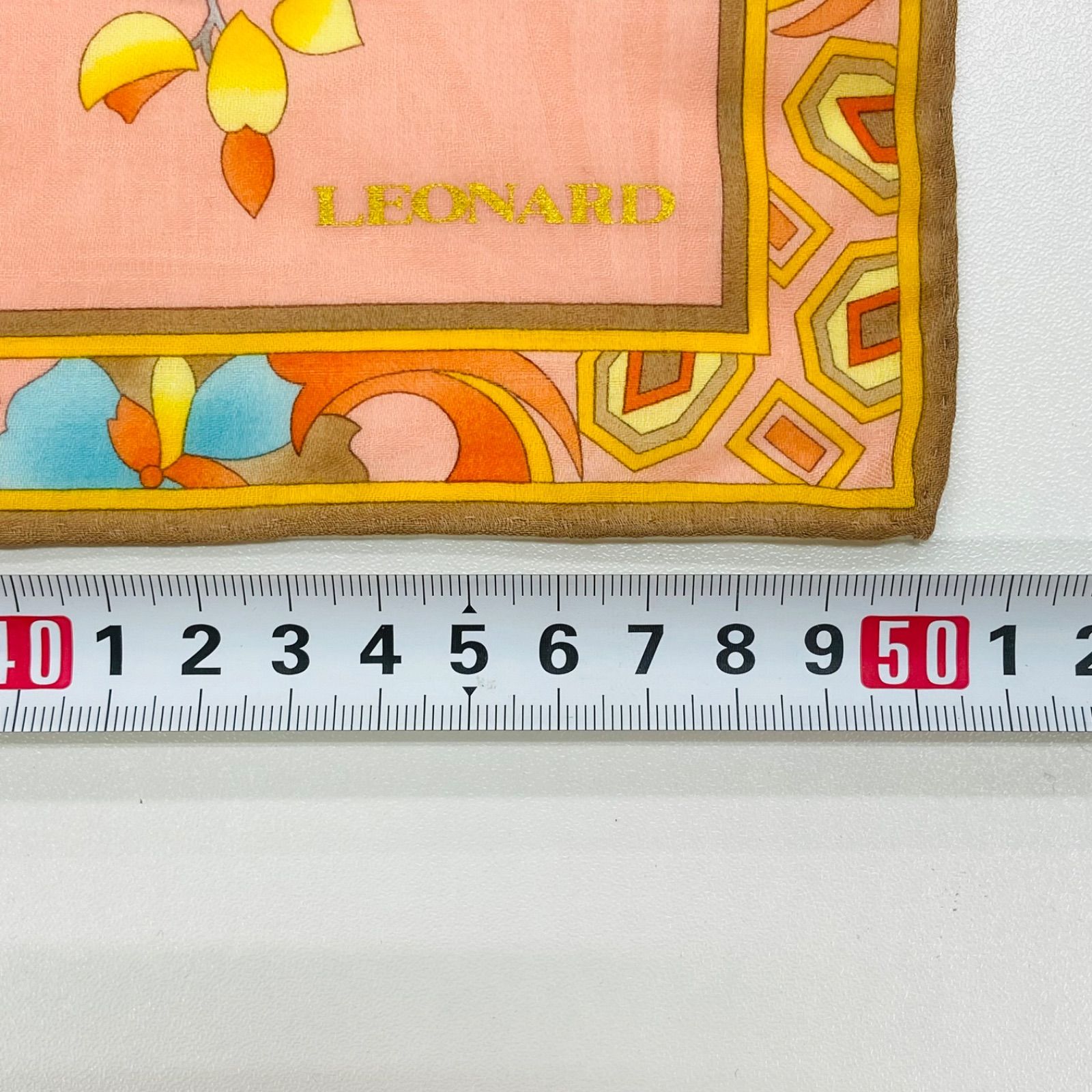 LEONARD　レオナール スカーフ　イエロー　花柄　GROSLOT no.42 LEONARD レオナール スカーフ イエロー 花柄 GROSLOT no.42 LEONARD