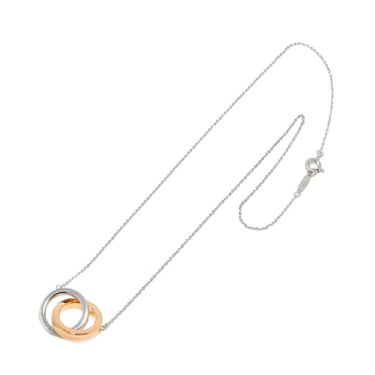 ティファニー TIFFANY-Co 1837 インターロッキング サークル ネックレス 40 cm SV K 18 PG シルバー ピンクゴールド 750 Necklace