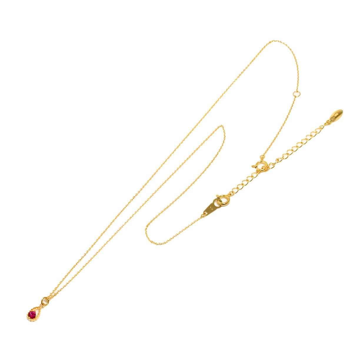 ヴァンドーム青山 Vendome Aoyama ルビー ネックレス 45 cm K 18 YG イエローゴールド 750 Ruby Necklace