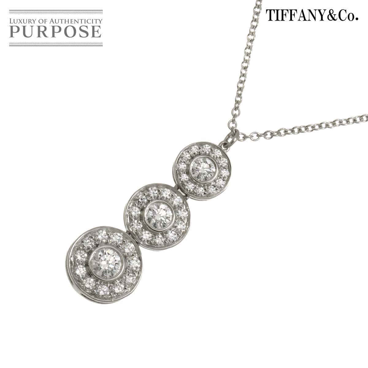 ティファニー TIFFANY-Co. サークレット トリプル ドロップ ダイヤ ネックレス 40cmPt プラチナ Circlet Necklace 90300797