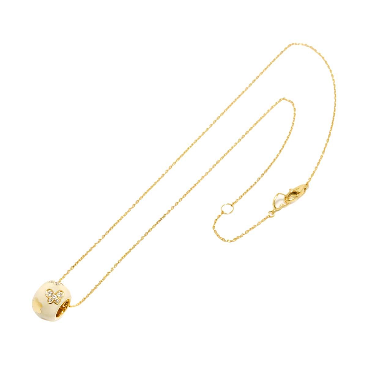 ポンテヴェキオ Ponte Vecchio ダイヤ 0.16 ct ネックレス 40 cm K 18 YG イエローゴールド 750 エナメル Diamond Necklace