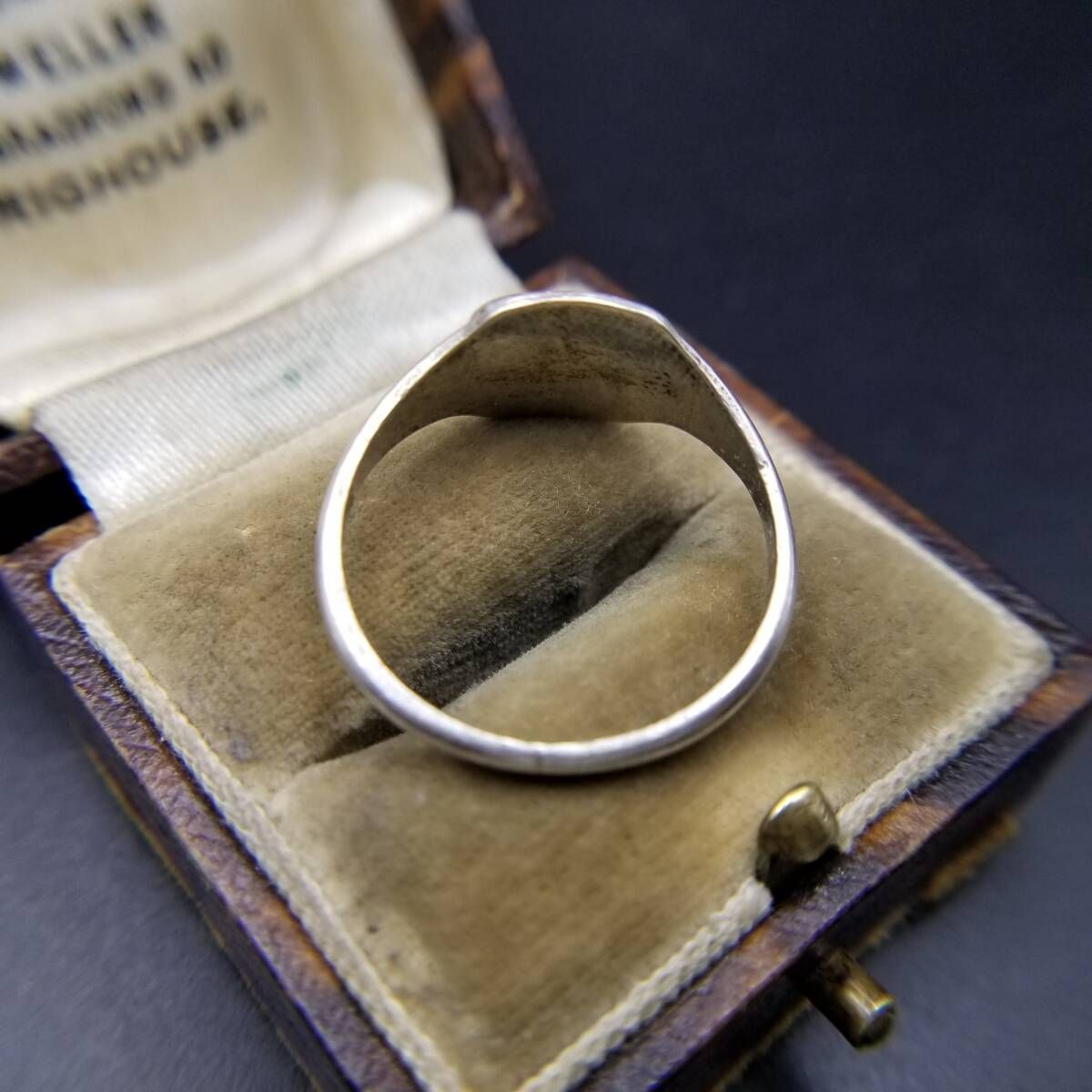 シンプル スラッシュライン 925シルバー ヴィンテージ シグネット