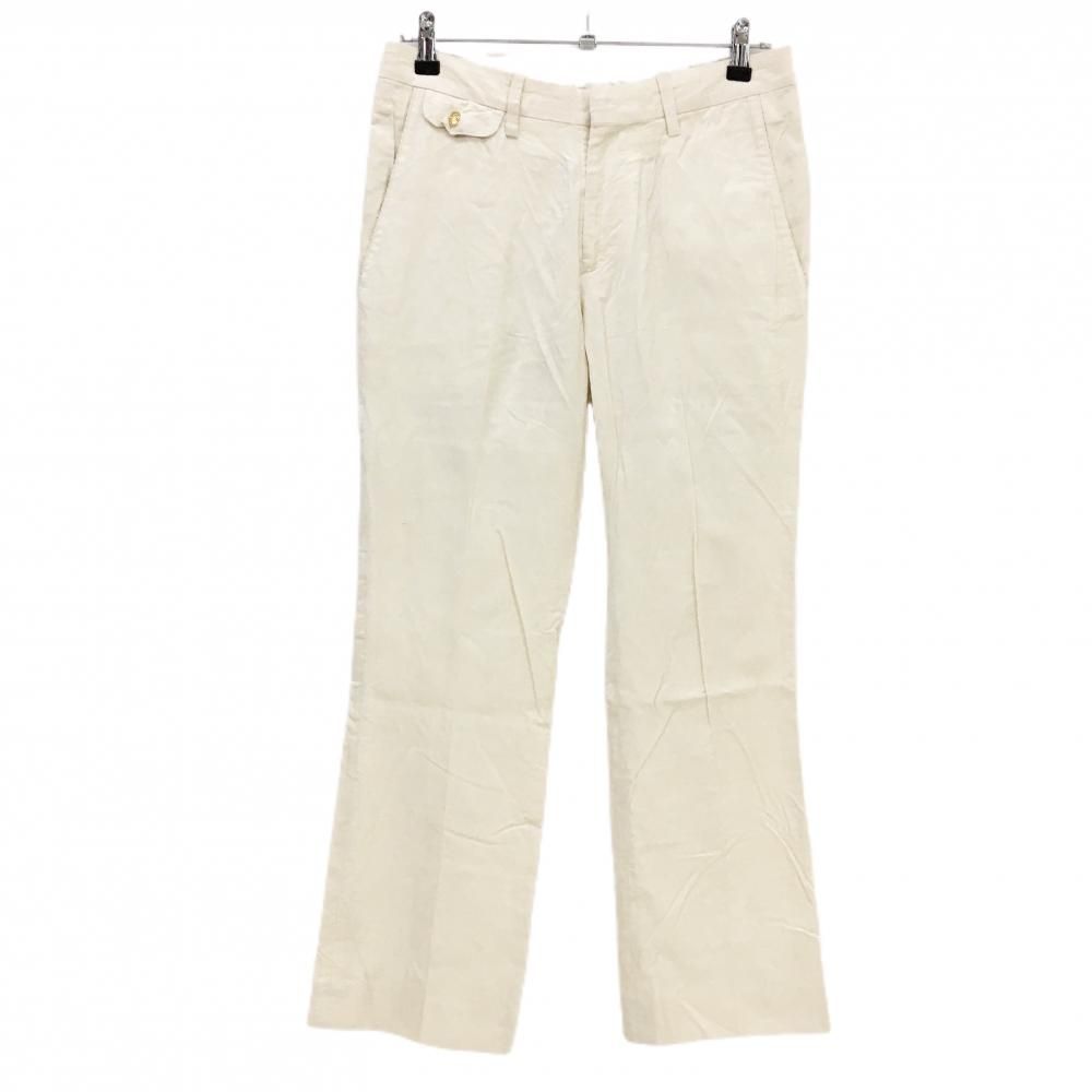 マークアンドロナ コーデュロイパンツ アイボリー スカルゴールド メンズ S ゴルフウェア MARK&LONA