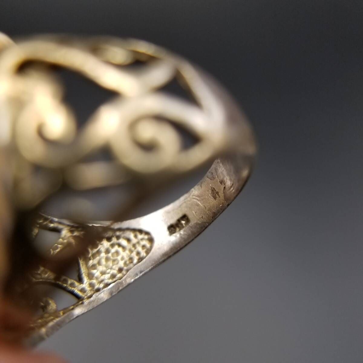 St George Patron Saint of England コインモチーフ ヴィンテージ シグネット リング 925 シルバー  ゴールドプレート 指輪